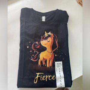 Unstable Unicorns TeeTurtle Navy Blue Fierce Unicorn Tee Shirt, L